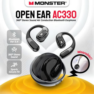 Monster | Monster Open Ear AC330 Bluetooth Headphone Air Conduction Sports Earphones HiFi Stereo Bluetooth 5.4 Ture Wireless TWS Earbuds