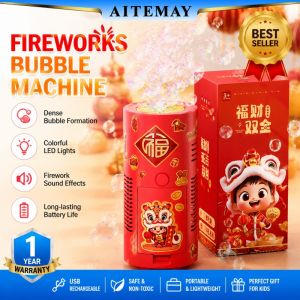 Aitemay có thể sạc lại tự động bong bóng Blaster máy để trẻ em vui chơi ngoài trời âm nhạc sinh động đầy màu sắc Bong Bóng đồ chơi tiệc tùng Quà Tặng