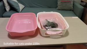 Cat Litter Cat Litter Tray with Lid Covered Large with Fully Enclosed Litter Pan Cat Toilet Cat Litter Tray with Cover Scoop