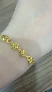 Poh Heng Jewellery 24K Sparkle Eternity Knot Link Bracelet in Yellow Gold[Price By Weight]