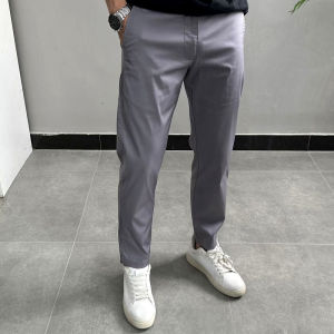 Cool Sensation Black Tech Lightweight Breathable Mens Casual Pants Straight Leg Long Trousers Fashion Urban Style