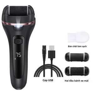 Máy Mài Gót Chân Điện Dùng Pin - Dụng Cụ Chăm Sóc Chân Chuyên Nghiệp Tại Nhà Không Đau 2 Tốc Độ & Con Lăn