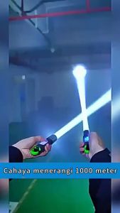 ⭐2025 Baru Grade Militer Jerman Senter⭐Senter LED Jarak Jauh Senter LED Super Kuat 900000L Senter Led High Power Zoom White Laser untuk Outdoor Bahan Alluminium Anti IPX7 Air Waterproof (Senter LED Super Terang Super Senter jarak jauh senter super terang)