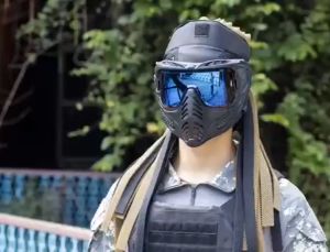 Military Paintball Impact Resistant Goggles Protective Full Face Mask Tactical Airsoft Indy Dirty Braided Forehead Headgear Mask Set Outdoors Shooting CS Game Hunting Accessories