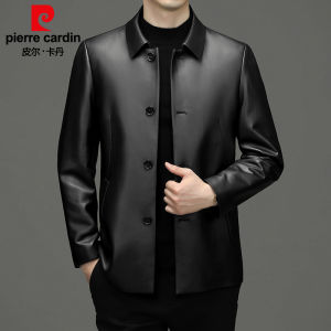 Pierre Cardin | Áo Khoác Nam Da Cừu Thật Dài Trung Bình