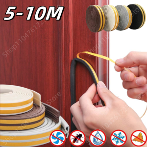 5/10M Door Window Seal Strip IED Type Self-adhesive Acoustic Foam Sealing Strip Tape Insulation Windproof Rubber Weatherstrip