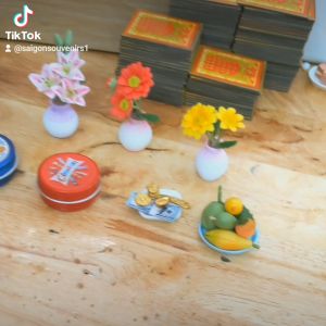 Bàn Thờ Thần Tài Thổ Địa Mini  May Mắn Tài Lộc Trang trí Bàn Làm Việc Mô Hình