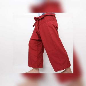 กางเกงผ้าฝ้ายสายคลาสสิคกางเกงขาก๊วย  แบบผูกเอว ใส่สบายเหมาะกับหน้าร้อน
