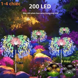 Đèn Pháo Hoa Năng Lượng Mặt Trời Ngoài Trời Chống Nước 8 Chế Độ Chiếu Sáng 90-200LED Dây Đèn Cổ Tích Cho Giáng Sinh Con Đường Bãi Cỏ Trang Trí 1/2/4 Chiếc