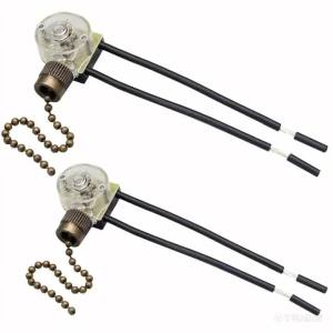 Zing Ear 125V 6A ZE-109 Pull Chain Ceiling Fan Reversing Brass Light Switches With Wires