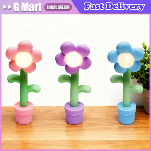 LED Flower Night Light Mini Cute Small Table Lamp Desktop Ornament Bedside Bedroom Ambient Lights Children Toy Kids Holiday Gift