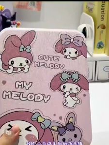 กระจก กระจกแต่งหน้า ตั้งโต๊ะ พกได้ พับได้ วัสดุหนัง PU ลายดอกไม้วินเทจ สวย หลายขนาด พร้อมส่งจากไทย