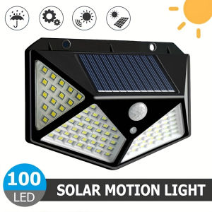 100LED outdoor solar light outdoor lighting motion sensor LED light 3 modes waterproof wall lamp installed in courtyard garden front door balcony garage