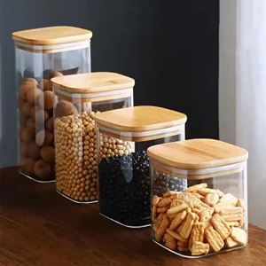 Clear Containers for Food Storage Pots Glass Jar With Lid Sealed Container Sugar And Tea Cans Moisture-proof Kitchen Coffee Jars