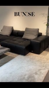 BUNISE โซฟาหนังแท้ทรงพิกเซล สไตล์มินิมอลอิตาลี แบบบล็อกเต้าหู้มอดูลาร์ เหมาะสำหรับห้องโถงใหญ่ เพนต์เฮาส์ และวิลล่าหรู รุ่น Pixel จัดส่งฟรีทั่วไทย