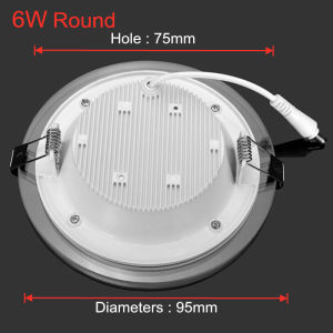 LED Panel Light Round Glass Panel Downlight 6W 9W 12W 18W Ceiling Recessed Lights Spot Light Indoor Lamps 85-265V