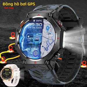 Đồng Hồ Thông Minh Bơi Lội Dành Cho Nam Và Nữ Chống Nước IP69K Màn Hình AMOLED Gọi BT GPS La Bàn Thể Thao Quân Sự Tích Hợp Theo Dõi Sức Khỏe
