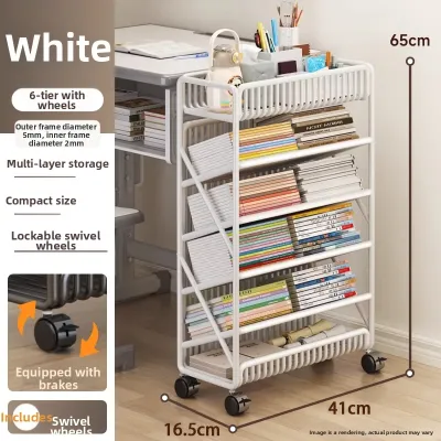 FWTDF | Portable Small Narrow Bookshelf Storage Rack