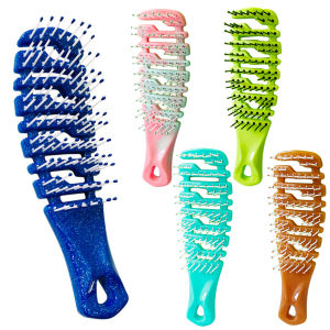 【New Arrival】 Hollow Out Hair Brush with Soft Handle Scalp Massage Comb Salon Blowout Hair Styling Brush for Home Personal Use Travel