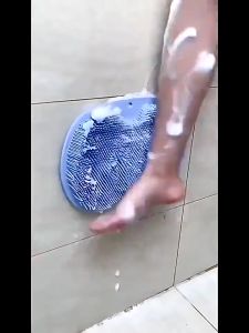 TLE New:Back & Foot Scrubber Lazy Wash Bath Silicone Mat Bath Massage Anti-slip Non Slip Feet Clean