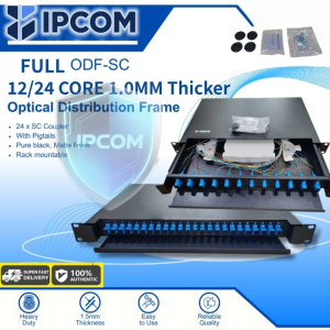 IPCOM ODF 24 PORT 12 PORT Optical Distribution Frame 12 Core With 12pcs SC/UPC Pigtail - Rackmount Thicker 1.0mm
