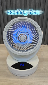 Desktop Air Circulator Fan Powerful 3D Surround Airflow Rechargeable Night Light Aromatherapy Table Fan