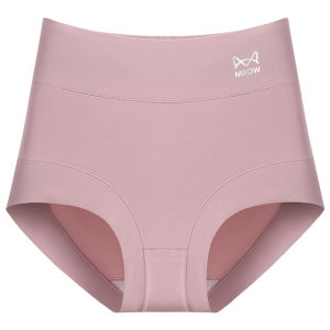MiiOW | กางเกงชั้นในผ้าฝ้ายแท้เอวสูงสำหรับผู้หญิง กางเกงชั้นในทรงสามเหลี่ยมป้องกันแบคทีเรีย ทรงเข้ารูปกระชับหน้าท้อง กระชับหน้าท้อง ยกกระชับหน้าท้อง กางเกงชั้นในสตรีไซส์ใหญ่