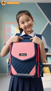 Balo Chống Gù Cho Bé Gái Xbags XB3107 - Cặp Học Sinh Tiểu Học Chống Thấm Nước Hỗ Trợ Thẳng Lưng Thiết Kế Đệm Êm Ái