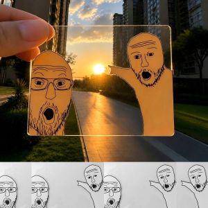 Meme Abstract Fun Acrylic Bookmark Transparent Card Photography Prop Travel Check In Collection Commemorative Gift Homemade Card