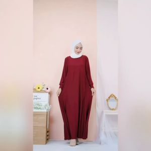 Kaftan Jubah Abaya Muslimah Blouses | Long Plain Maxi  Dress Gamis -  Ironless Premium Jersey - Syari