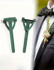 10/20Pcs Triangle Brooch Set Bridal Wedding Buttonhole Flowers Pins DIY Corsage Bouquet Holder HighEnd Groom Wedding Accessories