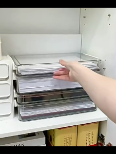 Transparent A4 Document Storage Box PET Material Clear File Organizer for Home Office Drawer Storage