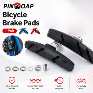 PINMOAP Bicycle V Brake Pads Rubber Brake Blocks Mtb Road Bike Brake Shoes Quiet Wear Resistant Cycling Replacement Parts Kit