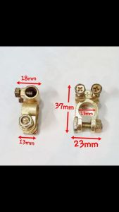 Bộ 2 Đầu Ốc Kẹp Cọc Bình Acquy Cho Xe Ô Tô Gồm 1 Đầu Dương (+) Và 1 Đầu Âm (-) Vặn Đai Ốc Để Siết Chặt Dây Dẫn Điện