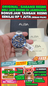 ALBA ORIGINAL - ALBA AG8L25 X1 ALBA AG8L25X1 Men RO - Silver - Stainless Steel - Diameter 44mm - Water Resist 100 Meter - Jamdunia / Jam dunia JD18 # Jam Tangan Pria Jam Pria Jam Tangan Anti Air + ALBA AG8L 25 AG 8L 25 X1 AG8