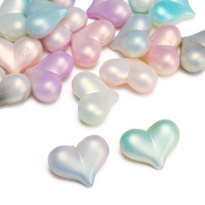 12Pcs 23x18mm Acrylic Fantasy Gold Gradient Colorful Butt Peach Heart Beads Charms for Jewelry Making DIY Bracelet Keychain Phone Chain Accessories