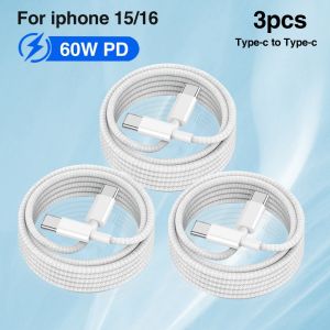 1-3PCS PD 60W USB C to Type C Cable for iPhone 16 Pro Max PD Fast Charging USB C Data Cord for  Xiaomi 14 Redmi Oneplus Samsung