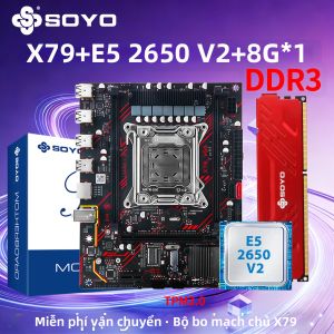 SoYo | Mainboard Chơi Game X79 DUAL Hỗ Trợ CPU Intel Xeon E5 2650 V2 RAM DDR3 8G*1 Bộ Kit PC Gamer Với TPM2.0 PCIe3*16 LGA2011 Dành Cho Máy Tính Để Bàn Chơi Game Và Văn Phòng