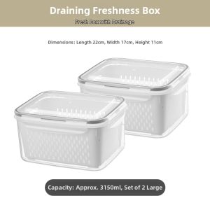 MEISITEKEKE | Drainable Refrigerator Food Preservation Box