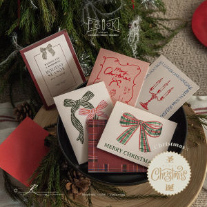 Retro Girl Style Christmas New Year Greeting Card Original Design Paper Elephant Park Hand Drawn Illustration Folded Note