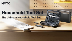 HOTO 40PC Household Tool Kit LED Light 3 Torque 14 Tools & 26 Accessories 2000 mAh Battery DIY