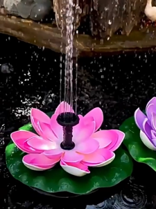 น้ําพุจําลอง รูปดอกบัว พลังงานแสงอาทิตย์ แบบอัตโนมัติ สําหรับตกแต่งสระว่ายน้ํา มีให้เลือกหลากหลายสี มีหัวฉีดให้เลือกหลากหลาย