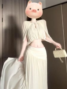 CHANGTONG | Youthful Design Cape Top and Skirt Set