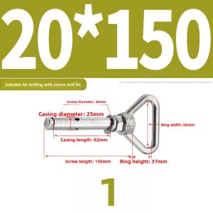 POWER&STRONG | 304 Stainless Steel Heavy Duty Hook M6 M12