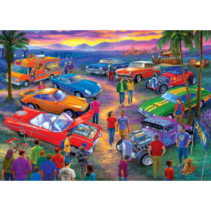 Kayou | 1000 Pcs Puzzles for Adults California Car Show Jigsaw Puzzles Educational Games Colorful Puzzles Gifts Home Decor