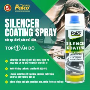 Sơn Xịt Phủ Gầm Ôtô Pô Xe Máy PALCO SILENCER COATING Màu Đen Chịu Nhiệt 600°C Nhập Khẩu