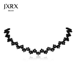 Black Crystal Necklace Womens Fashion Sensation Design Unique Collarbone Chain JXRX Alloy Plated Silver Gold Cross Chain  out