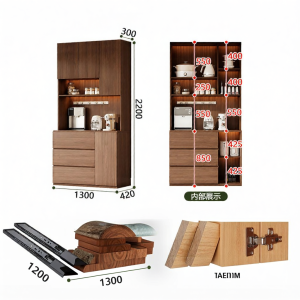 Retro Solid Wood Sideboard for Storage
