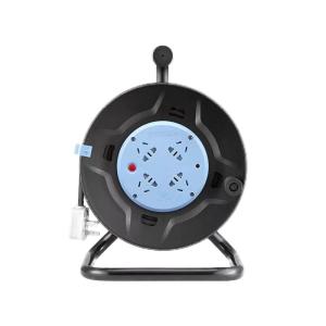 Bull Mobile Cable Drum Wire Reel 4 Socket Leakage Protection Power Extension Cord Storage Cable Drum round Shape PVC Material