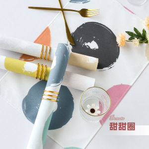 Elegant Cotton Table Mat Western Dining Pad Oil Resistant Heat Insulation Waterproof No Need to Wash Simple Design Table Plate Mat